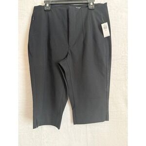 Old Navy Womens Black Capri Pants Size 8 Petite High Rise Cropped Leg Zipper NWT